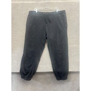 Mens Joggers Pants 42 Black Athleisure Gym Training High Rise Tapered Drawstring